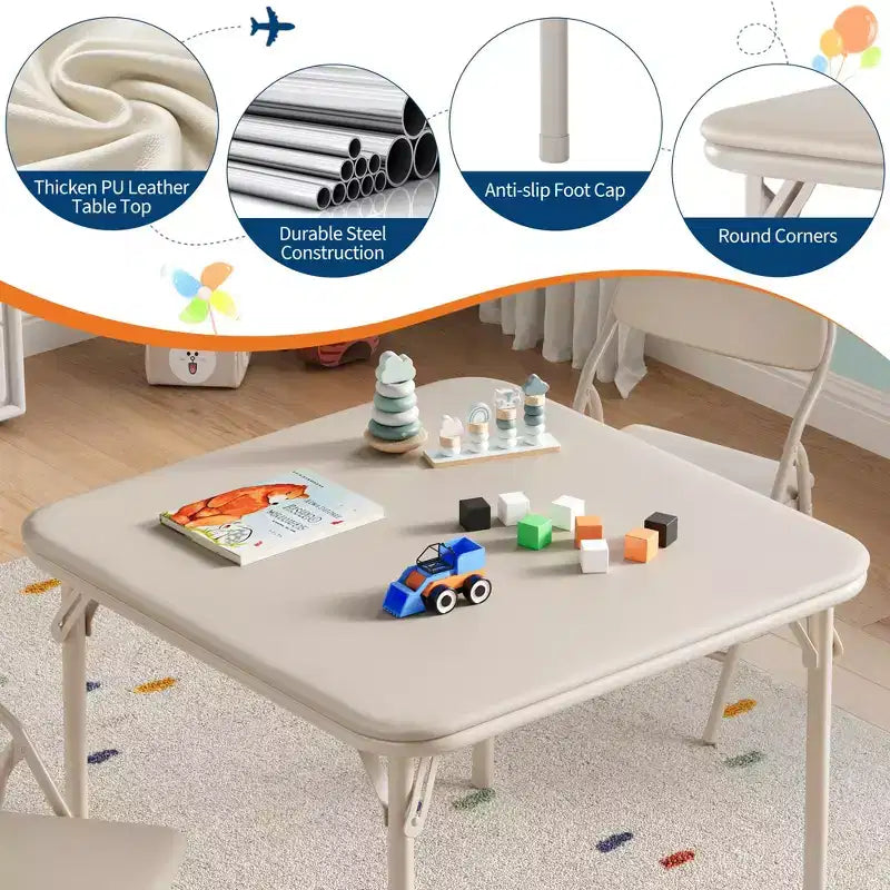 Ensemble table et chaises pliantes, ensemble table et chaises d'activités pour garçons et filles pour salle à manger, garderie, salles de classe