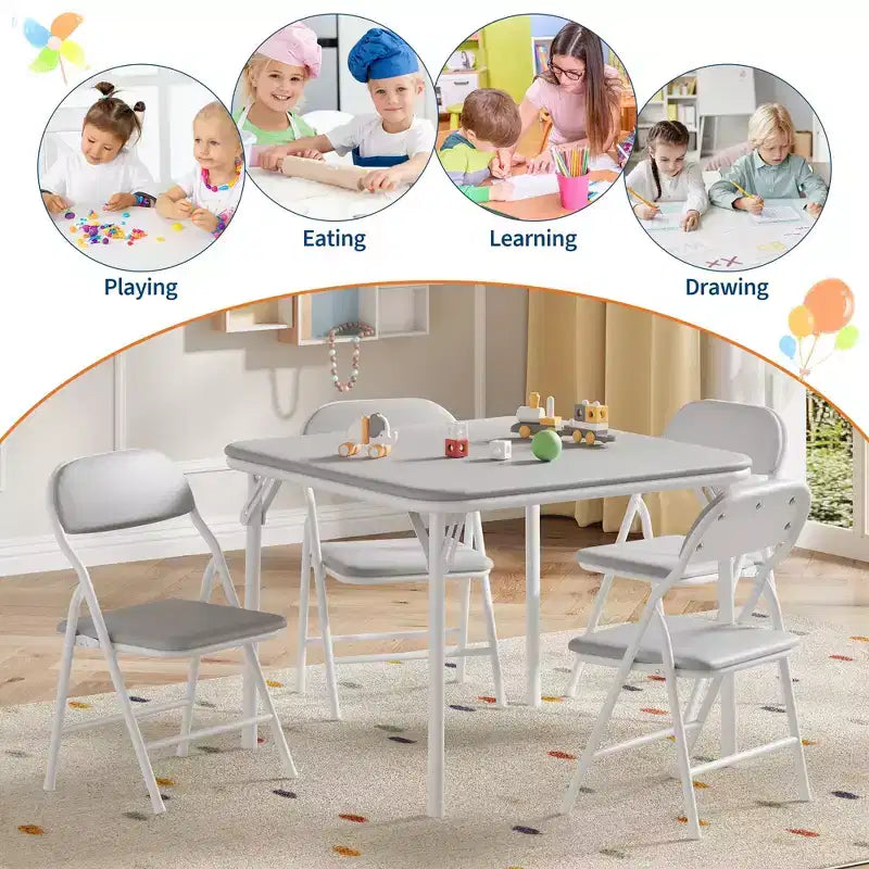 Ensemble table et chaises pliantes, ensemble table et chaises d'activités pour garçons et filles pour salle à manger, garderie, salles de classe