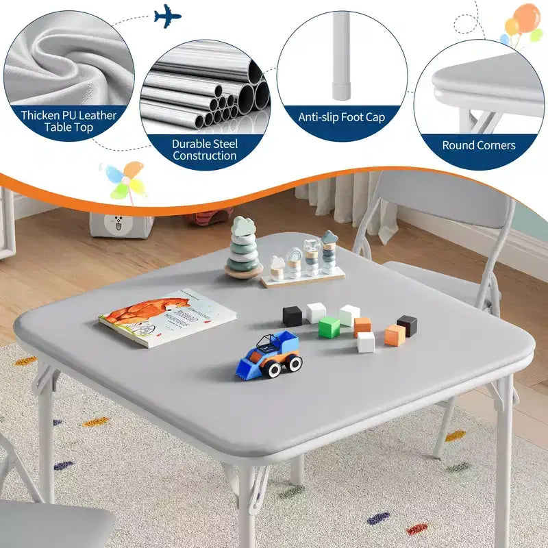 Ensemble table et chaises pliantes, ensemble table et chaises d'activités pour garçons et filles pour salle à manger, garderie, salles de classe