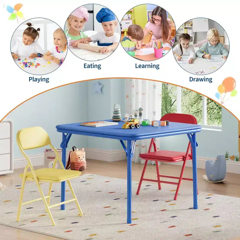 Ensemble table et chaises pliantes, ensemble table et chaises d'activités pour garçons et filles pour salle à manger, garderie, salles de classe