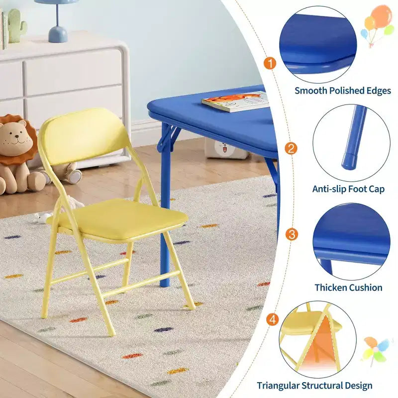 Ensemble table et chaises pliantes, ensemble table et chaises d'activités pour garçons et filles pour salle à manger, garderie, salles de classe