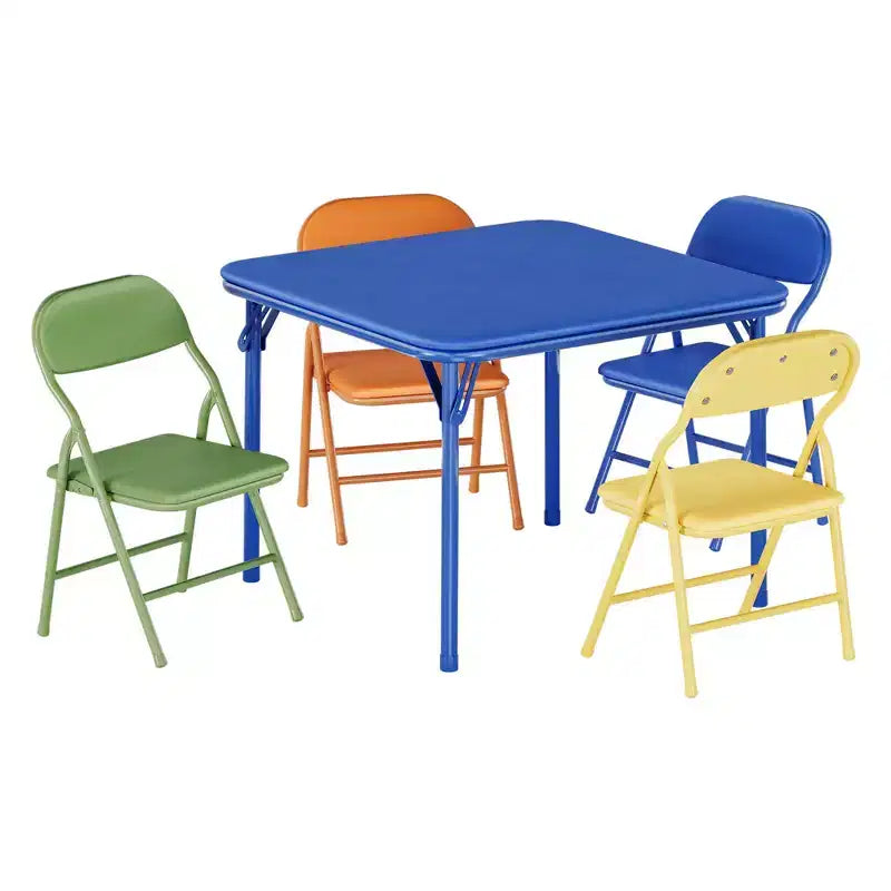 Folding Table and Chairs Set, Boys and Girls Activity Table and Chairs Set for Dining Room,Daycare,Classrooms