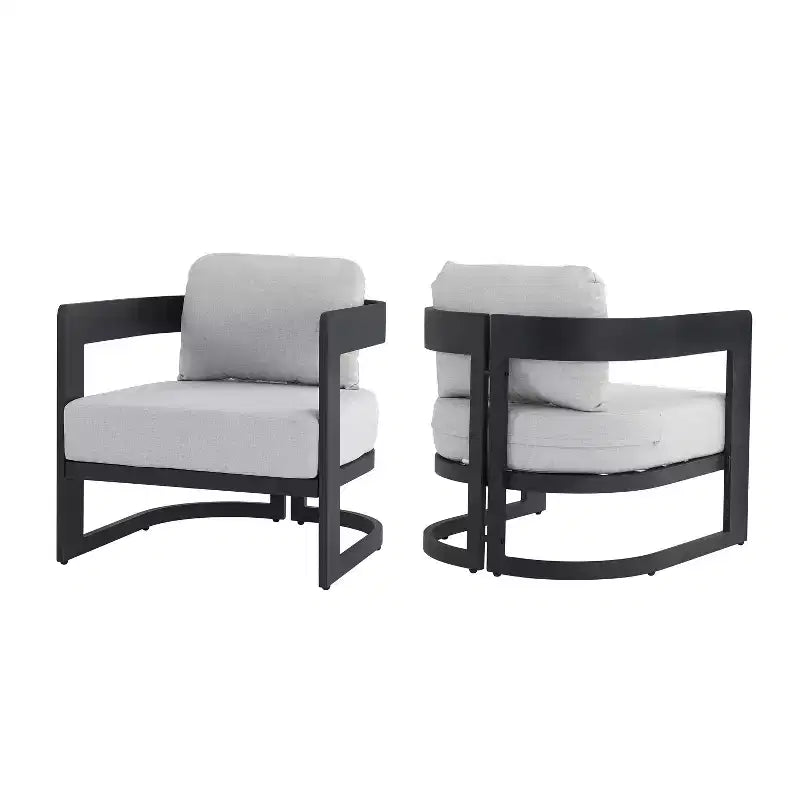 Christopher Knight Home Jerin Fauteuil Club Moderne d'Extérieur en Aluminium avec Rembourrage Oléfine et Coussin