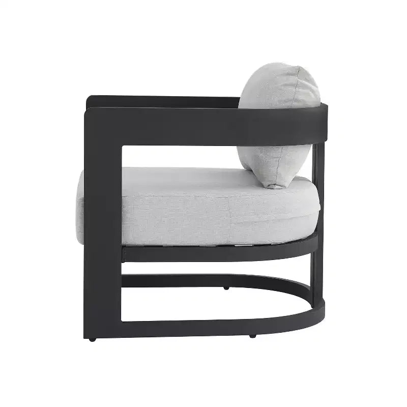 Christopher Knight Home Jerin Fauteuil Club Moderne d'Extérieur en Aluminium avec Rembourrage Oléfine et Coussin