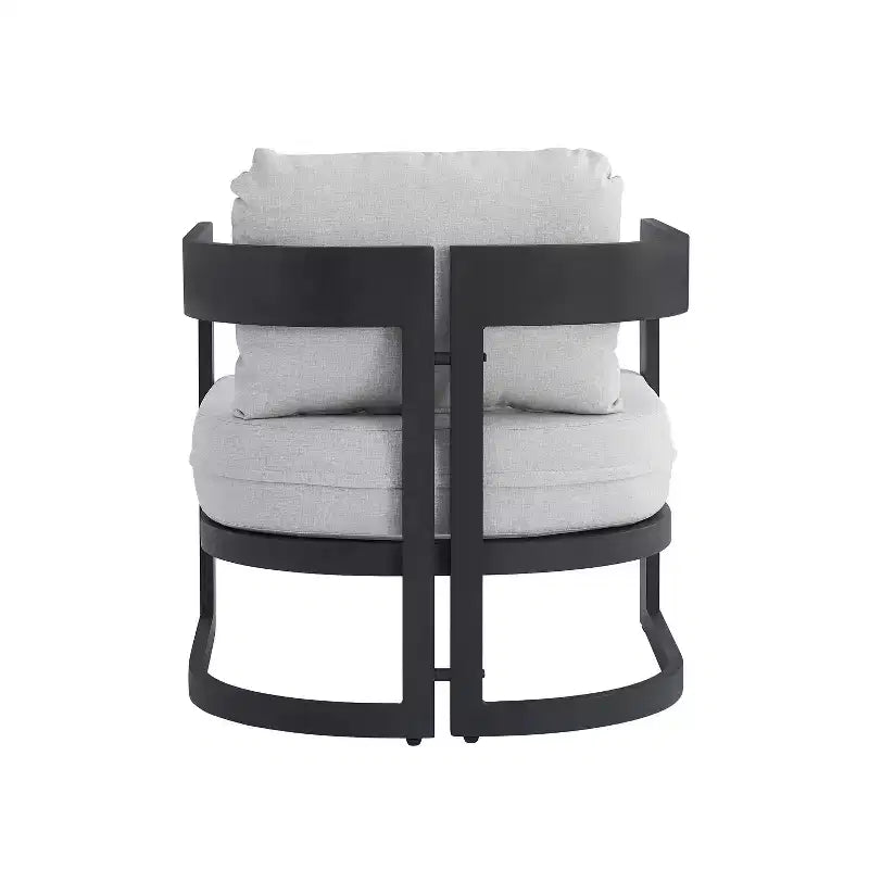 Christopher Knight Home Jerin Fauteuil Club Moderne d'Extérieur en Aluminium avec Rembourrage Oléfine et Coussin