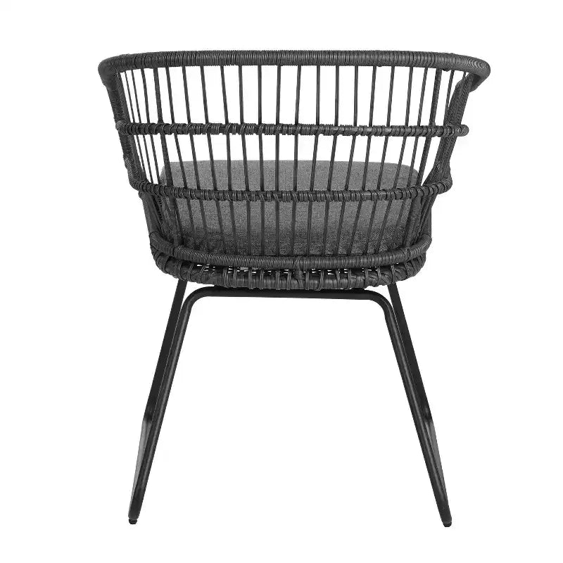 TUYOHW 16 Chaises d'appoint de patio style bohème, lot de 2, chaises de club en rotin osier avec coussin, chaises de salle à manger d'extérieur, sièges de mobilier de patio modernes