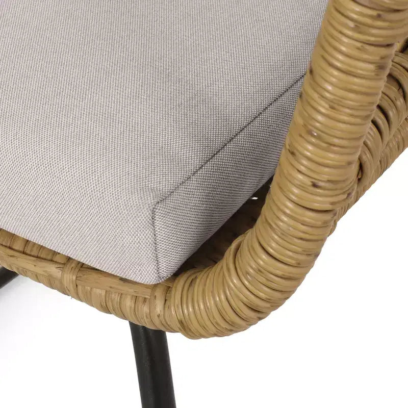 TUYOHW 16 Chaises d'appoint de patio style bohème, lot de 2, chaises de club en rotin osier avec coussin, chaises de salle à manger d'extérieur, sièges de mobilier de patio modernes