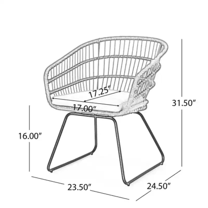 TUYOHW 16 Chaises d'appoint de patio style bohème, lot de 2, chaises de club en rotin osier avec coussin, chaises de salle à manger d'extérieur, sièges de mobilier de patio modernes