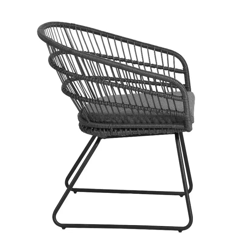 TUYOHW 16 Chaises d'appoint de patio style bohème, lot de 2, chaises de club en rotin osier avec coussin, chaises de salle à manger d'extérieur, sièges de mobilier de patio modernes