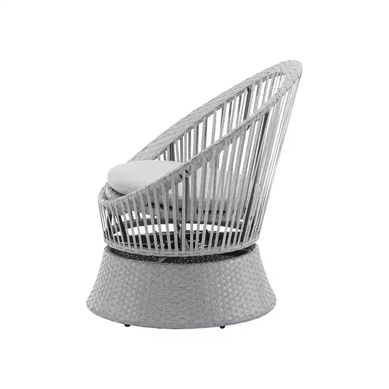TUYOHW Fauteuils œuf pivotants à 360°, fauteuils d'appoint en rotin PE 1/2 pièce, fauteuil de salon élégant et moderne de 70 cm pour piscine et jardin, sièges d'extérieur