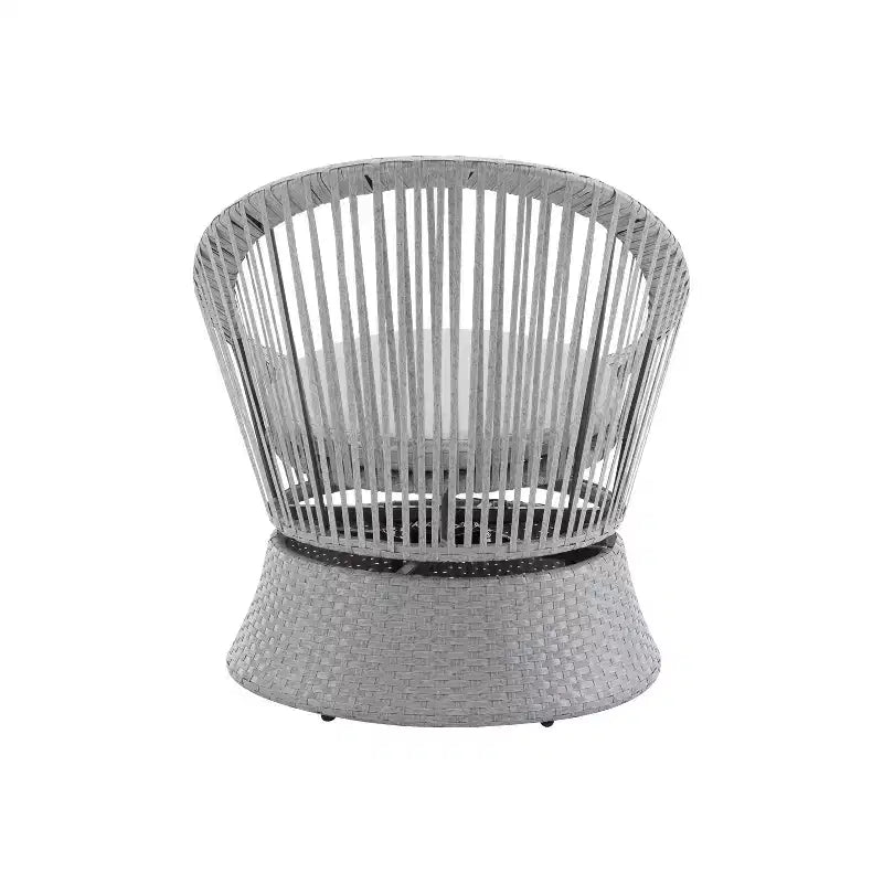 TUYOHW Fauteuils œuf pivotants à 360°, fauteuils d'appoint en rotin PE 1/2 pièce, fauteuil de salon élégant et moderne de 70 cm pour piscine et jardin, sièges d'extérieur