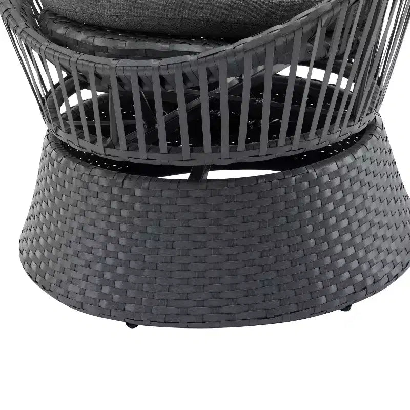 TUYOHW Fauteuils œuf pivotants à 360°, fauteuils d'appoint en rotin PE 1/2 pièce, fauteuil de salon élégant et moderne de 70 cm pour piscine et jardin, sièges d'extérieur