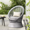 TUYOHW 360 Swivel Egg Chairs,1/2-Piece PE Rattan Patio Accent Chairs,Sleek & Modern 27.6 Lounge Chair for Poolside & Backyard,Outdoor Seating