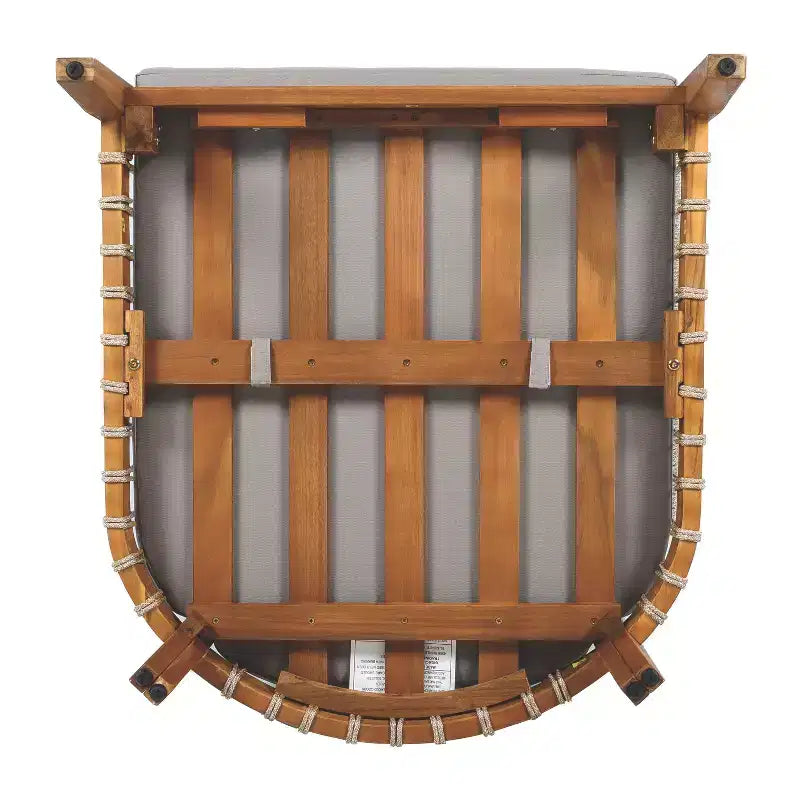 Fauteuils d'appoint de patio TUYOHW avec cadre en corde tressée à la main, 1 pièce, fauteuil de jardin rembourré en acacia pour jardin et cour, capacité de 180 kg