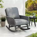 TUYOHW 15 Contemporary Rocking Chair,Set of 1/2,Patio Accent Chair with 4 Cushion,Wicker Recliner Chair for Porch,Backyard,300lbs Capacity