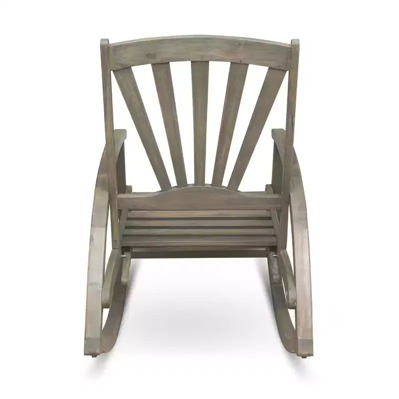 Fauteuil inclinable de style Bohème TUYOHW, fauteuil à bascule en acacia de qualité supérieure avec repose-pieds rétractable pour jardin, véranda et arrière-cour, chaise de loisirs d'extérieur