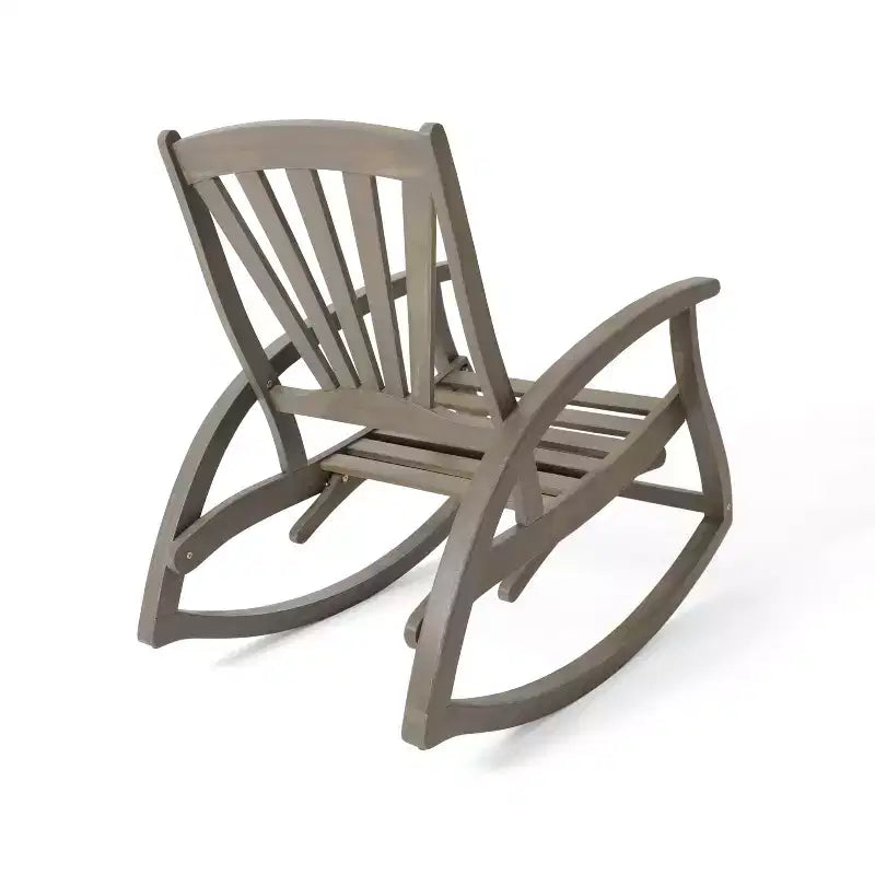 Fauteuil inclinable de style Bohème TUYOHW, fauteuil à bascule en acacia de qualité supérieure avec repose-pieds rétractable pour jardin, véranda et arrière-cour, chaise de loisirs d'extérieur