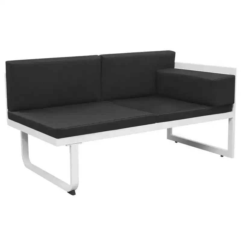 vidaXL Salon de jardin 4 pièces avec coussins Aluminium Noir
