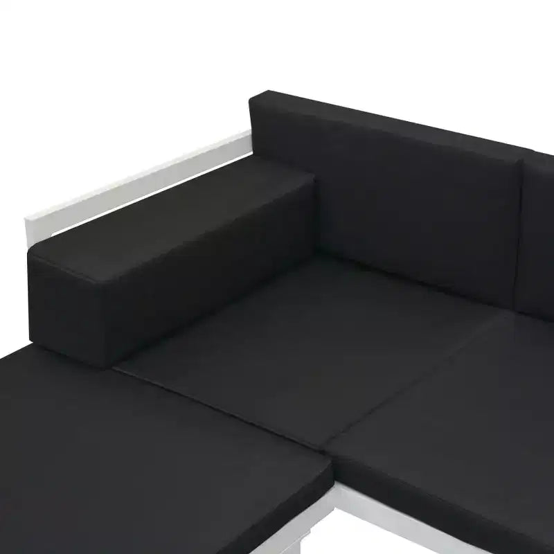 vidaXL Salon de jardin 4 pièces avec coussins Aluminium Noir