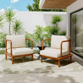 Christopher Knight Home Wyren Farmhouse Patio Acacia Wood Club Chair with Cushion