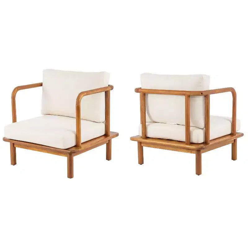 Christopher Knight Home Fauteuil de jardin Wyren Farmhouse en bois d'acacia avec coussin
