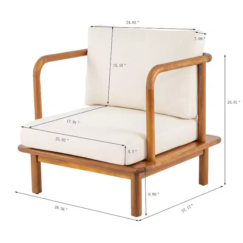 Christopher Knight Home Fauteuil de jardin Wyren Farmhouse en bois d'acacia avec coussin