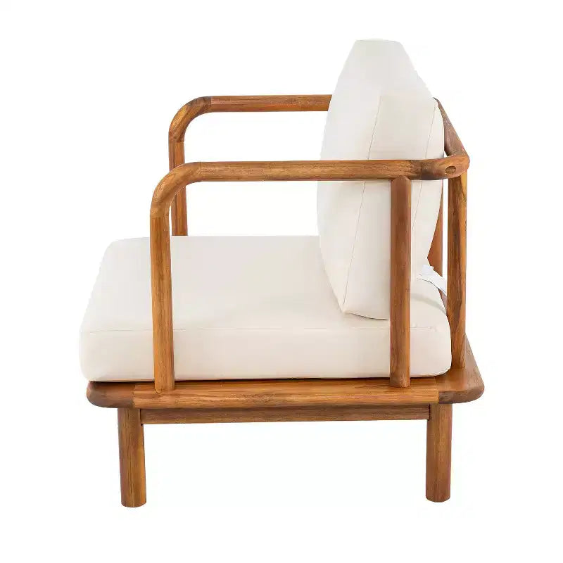 Christopher Knight Home Fauteuil de jardin Wyren Farmhouse en bois d'acacia avec coussin