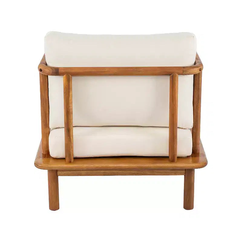 Christopher Knight Home Fauteuil de jardin Wyren Farmhouse en bois d'acacia avec coussin