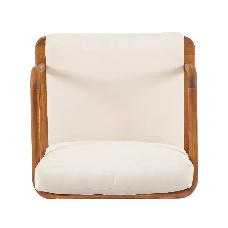 Christopher Knight Home Fauteuil de jardin Wyren Farmhouse en bois d'acacia avec coussin