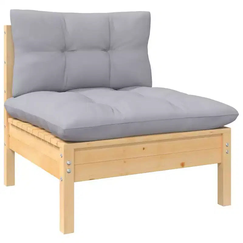 vidaXL Ensemble de jardin lounge bois naturel, gris