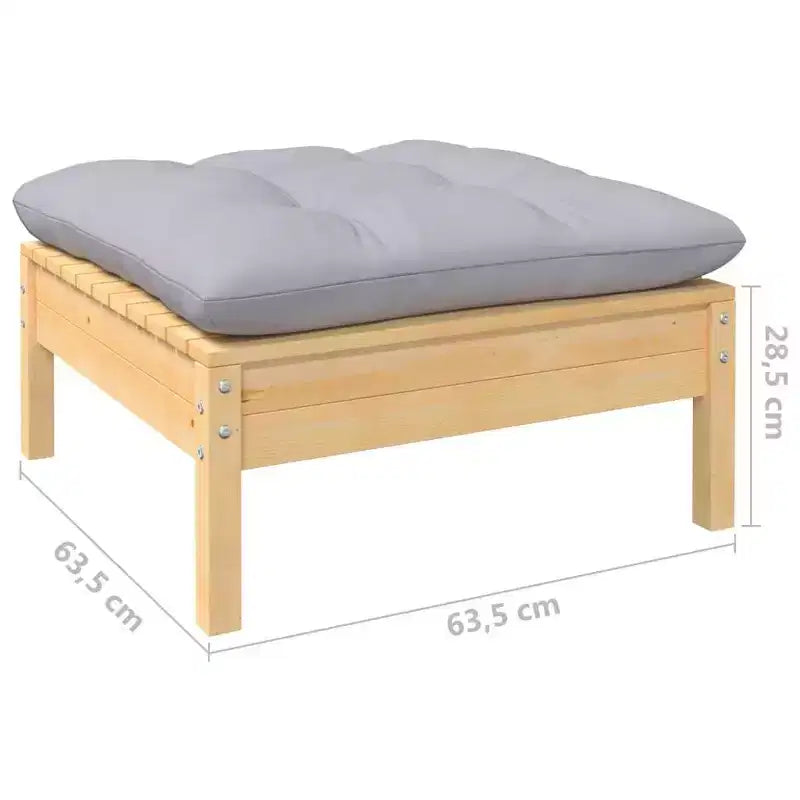 vidaXL Ensemble de jardin lounge bois naturel, gris
