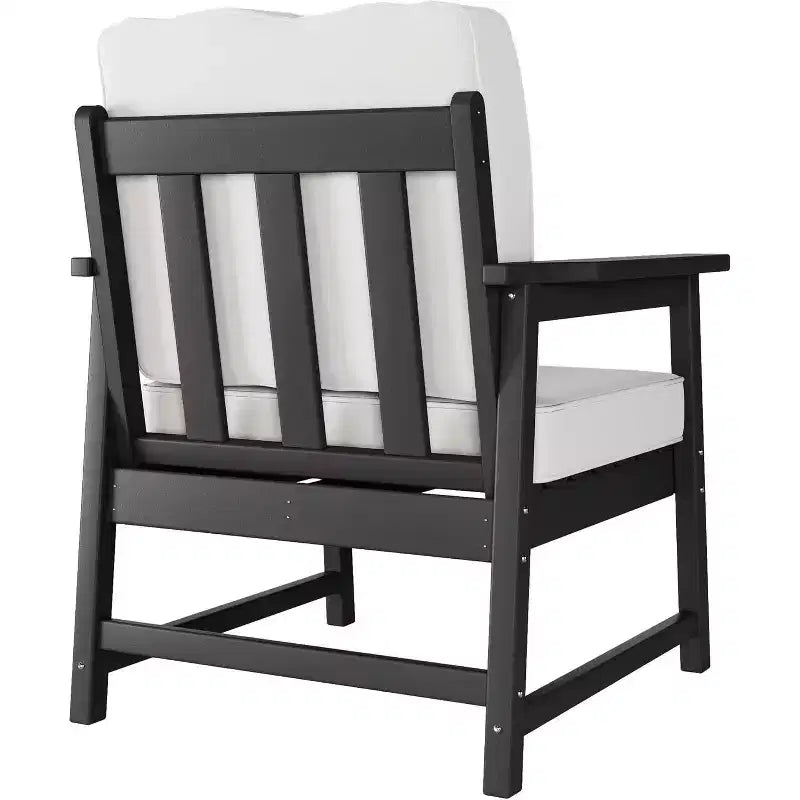 Ensemble de 2 fauteuils de patio extérieur COZONY avec coussins épais, fauteuils de club en PEHD toutes saisons