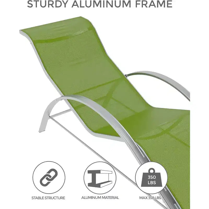 Ensemble de 3 chaises longues de patio COZONY, transats en osier tout temps avec tables d'appoint