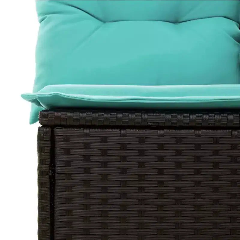 vidaXL Salon de jardin 9 pcs avec coussins résine tressée noir
