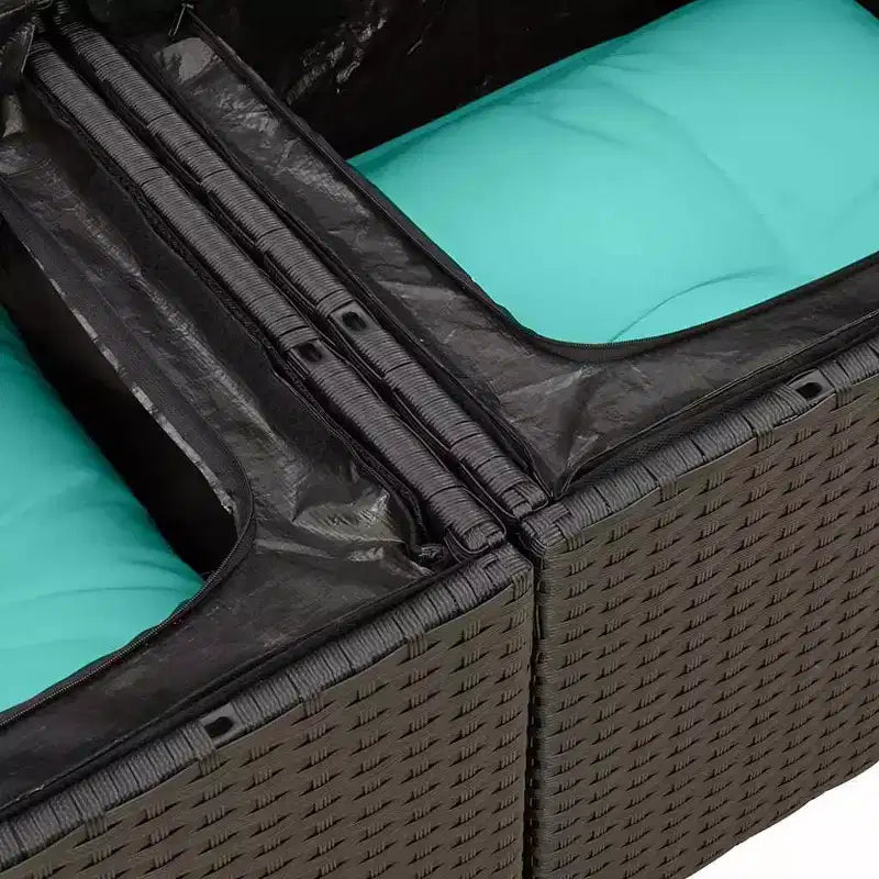 vidaXL Salon de jardin 9 pcs avec coussins résine tressée noir