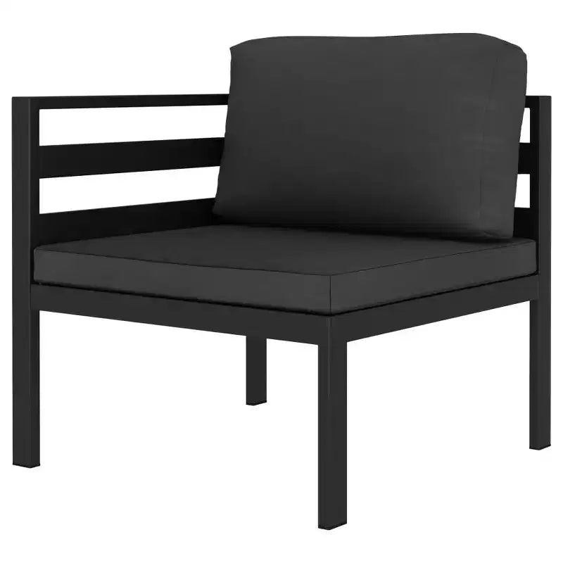 vidaXL Salon de jardin Sectionnel d'extérieur en aluminium anthracite