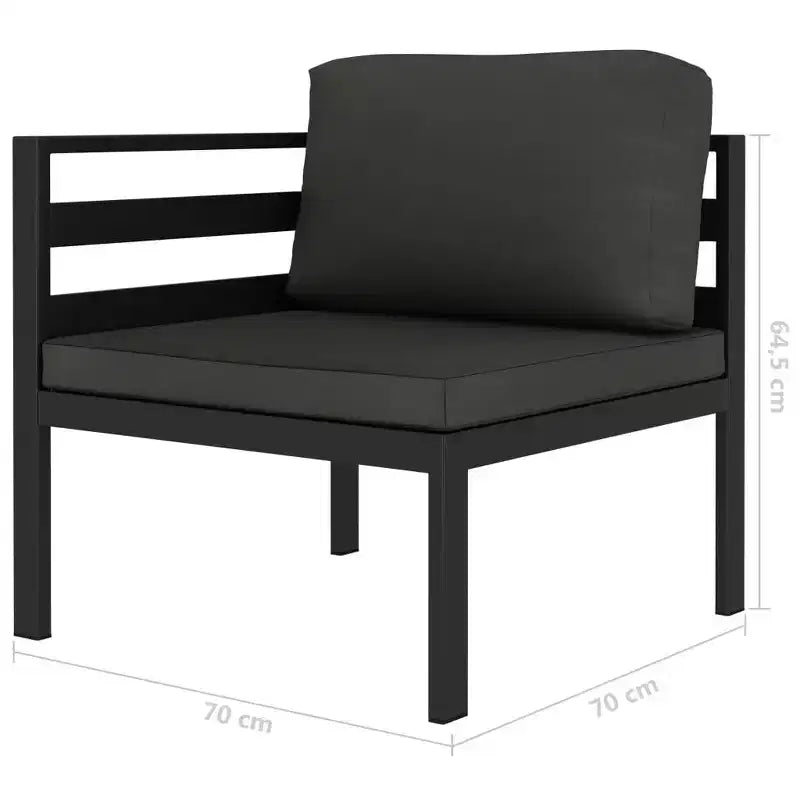 vidaXL Salon de jardin Sectionnel d'extérieur en aluminium anthracite