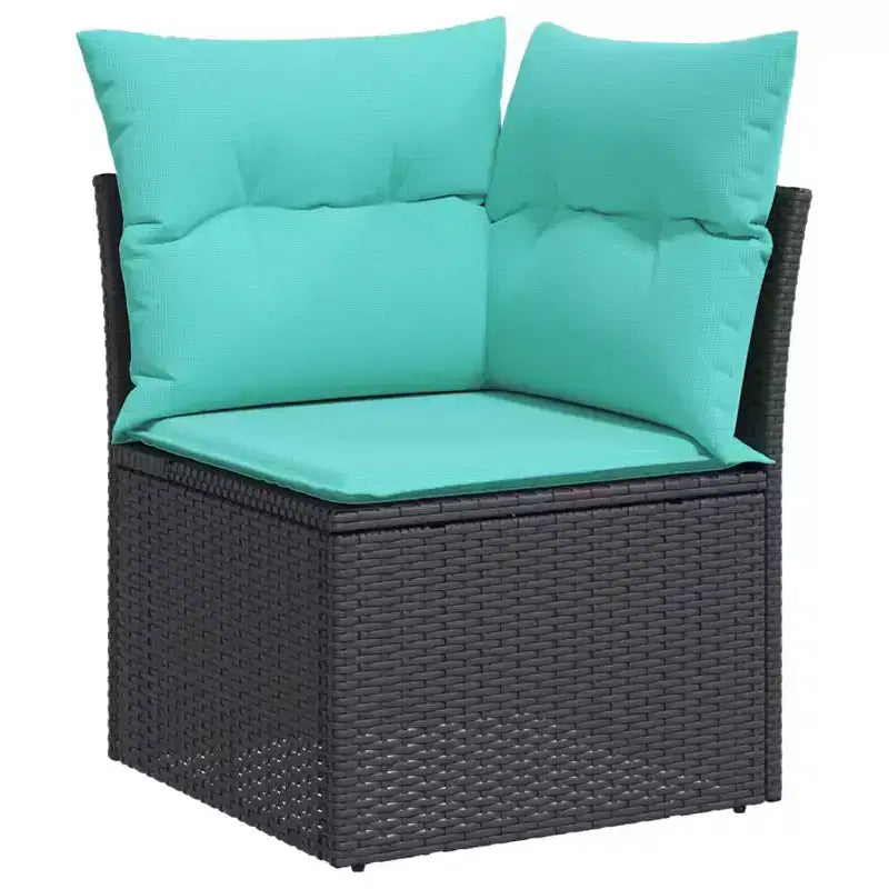 vidaXL Salon de jardin noir et bleu