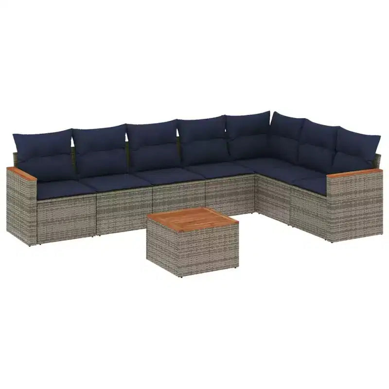 vidaXL Garden Sofa Set with Cushions Poly Rattan
