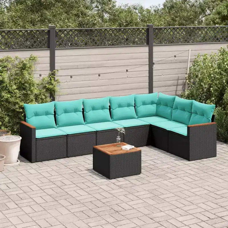 vidaXL Salon de jardin avec coussins en résine tressée