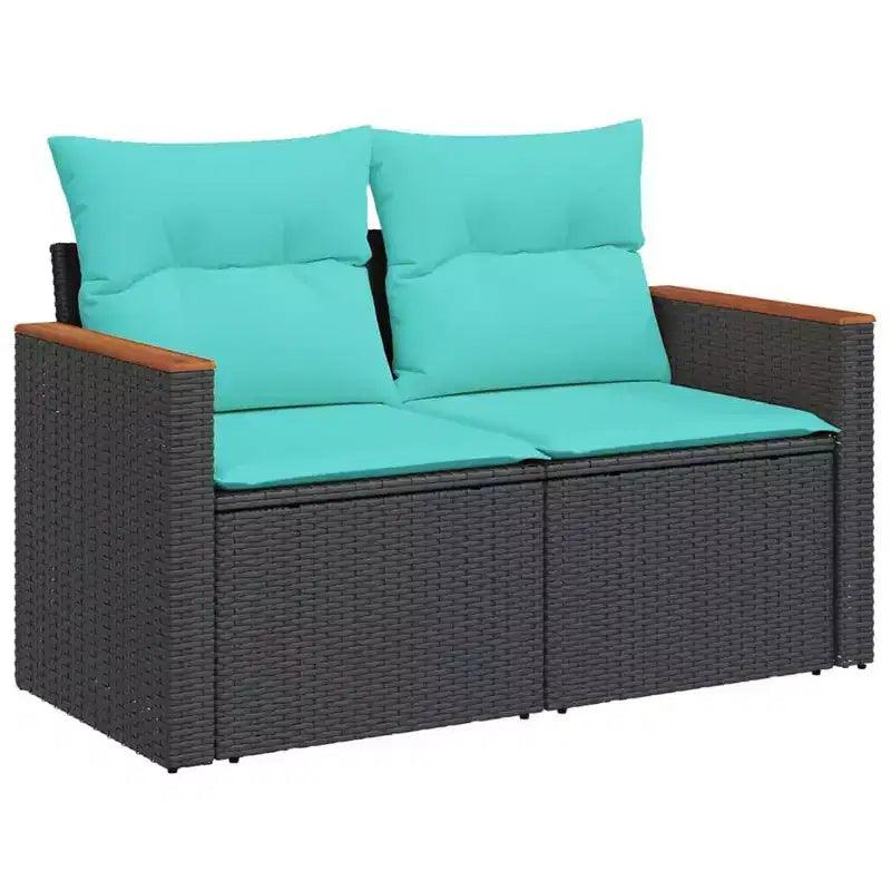 vidaXL Salon de jardin avec coussins en résine tressée