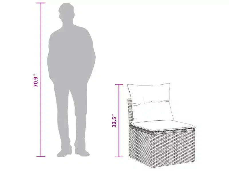 vidaXL Salon de jardin 5 pcs Marron Résine tressée