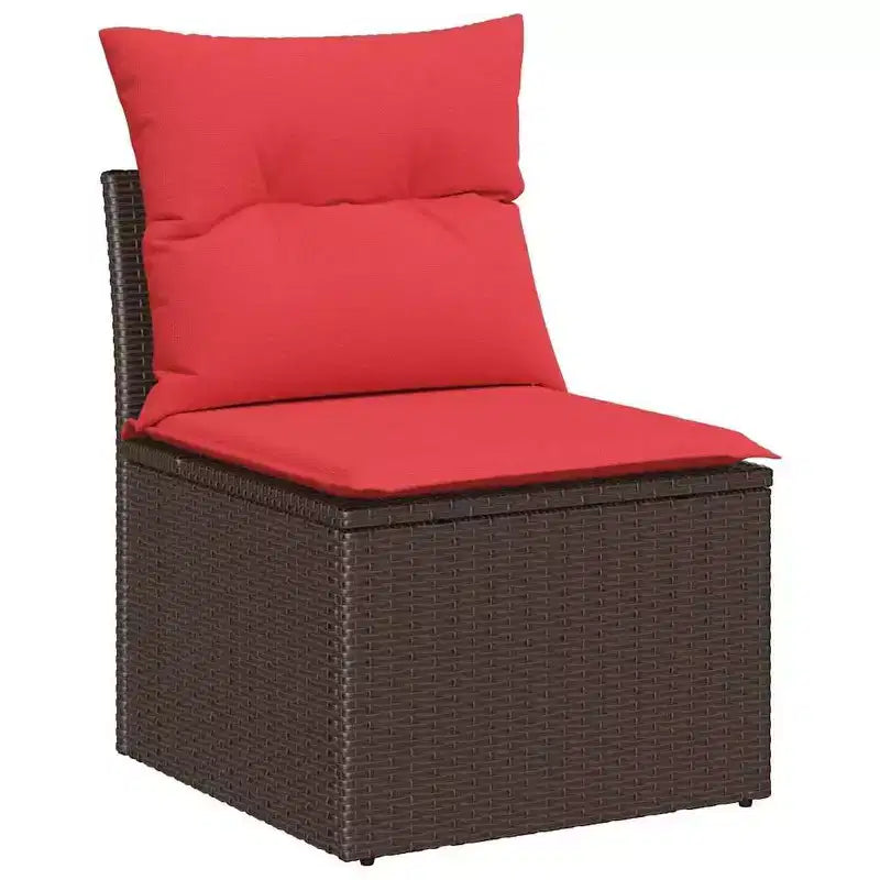 vidaXL Salon de jardin 5 pcs Marron Résine tressée