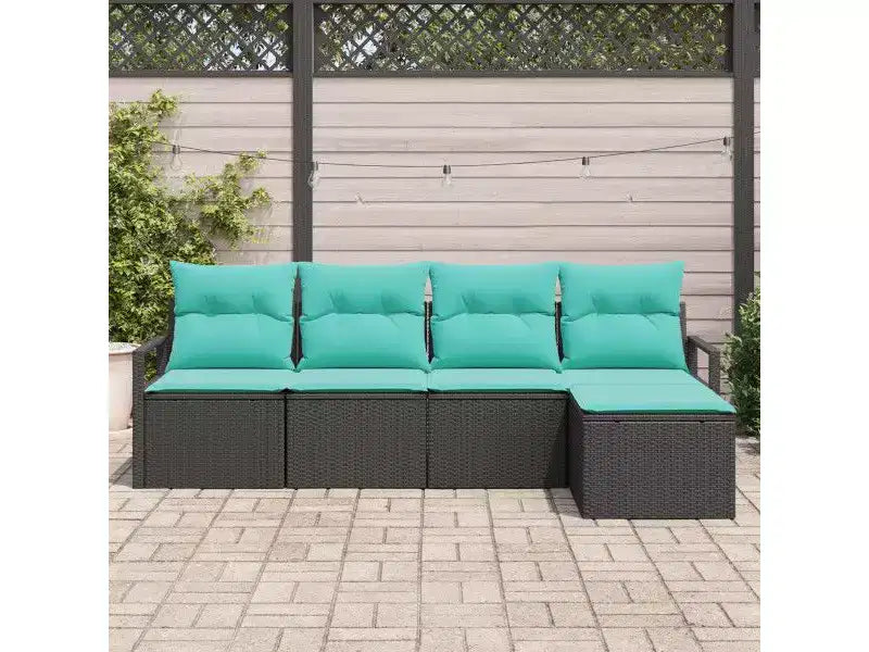 vidaXL Salon de jardin 5 pcs Marron Résine tressée