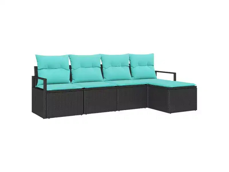 vidaXL Salon de jardin 5 pcs Marron Résine tressée