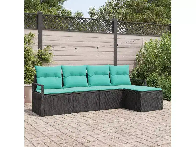 vidaXL Salon de jardin 5 pcs Marron Résine tressée