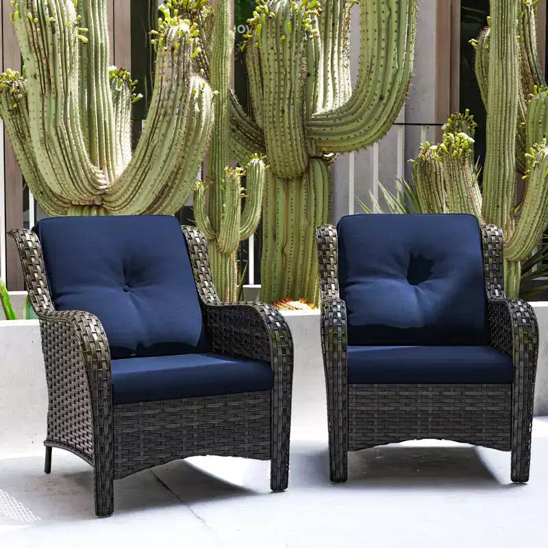 UPTIOT Chaises longues d'extérieur en osier pour patio - Lot de 2