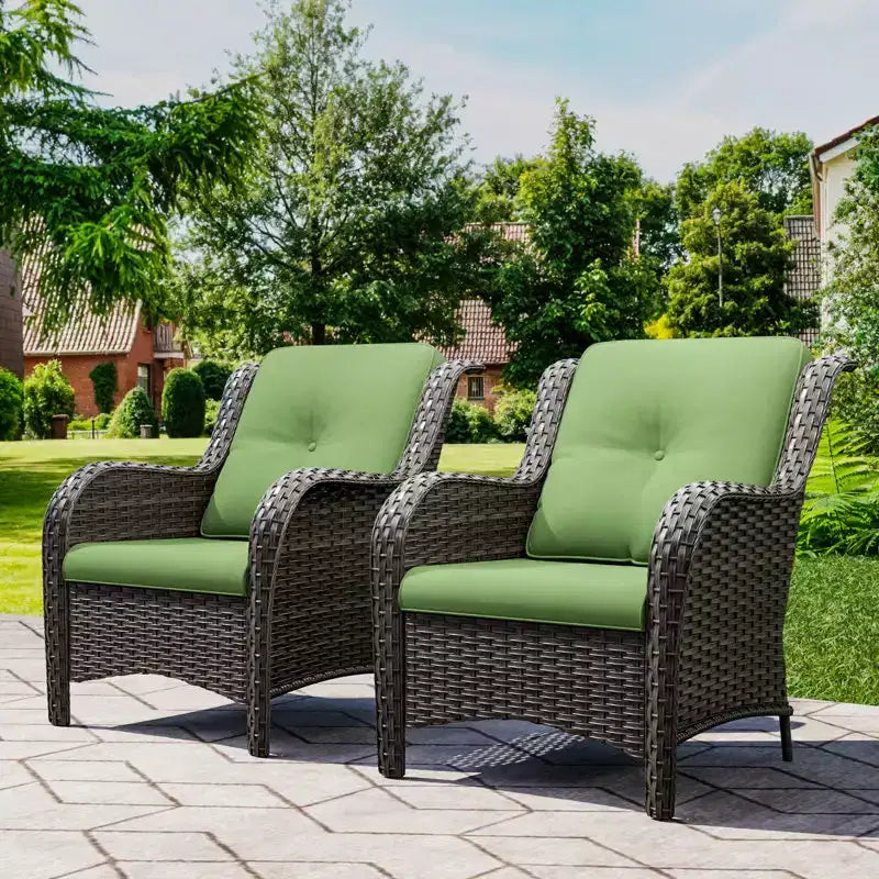 UPTIOT Chaises longues d'extérieur en osier pour patio - Lot de 2