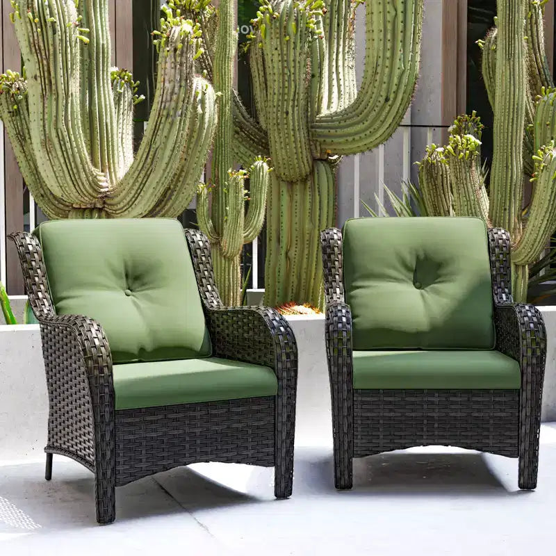 UPTIOT Chaises longues d'extérieur en osier pour patio - Lot de 2