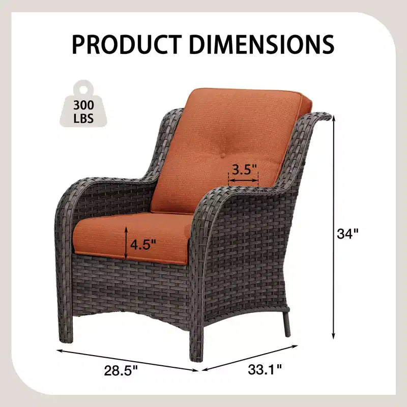 UPTIOT Chaises longues d'extérieur en osier pour patio - Lot de 2